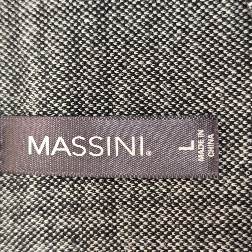 Massini Black and White Plaid Long Sleeve Relax Fit Dress Size L - Picture 6 of 8
